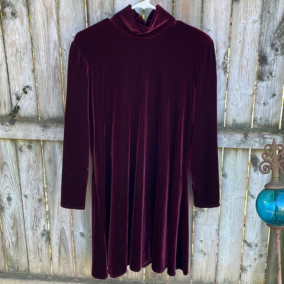 K.C. Spencer Chelsea Rousseau Valentines holiday velvet turtleneck dress ?VTG 12 - Picture 1 of 8
